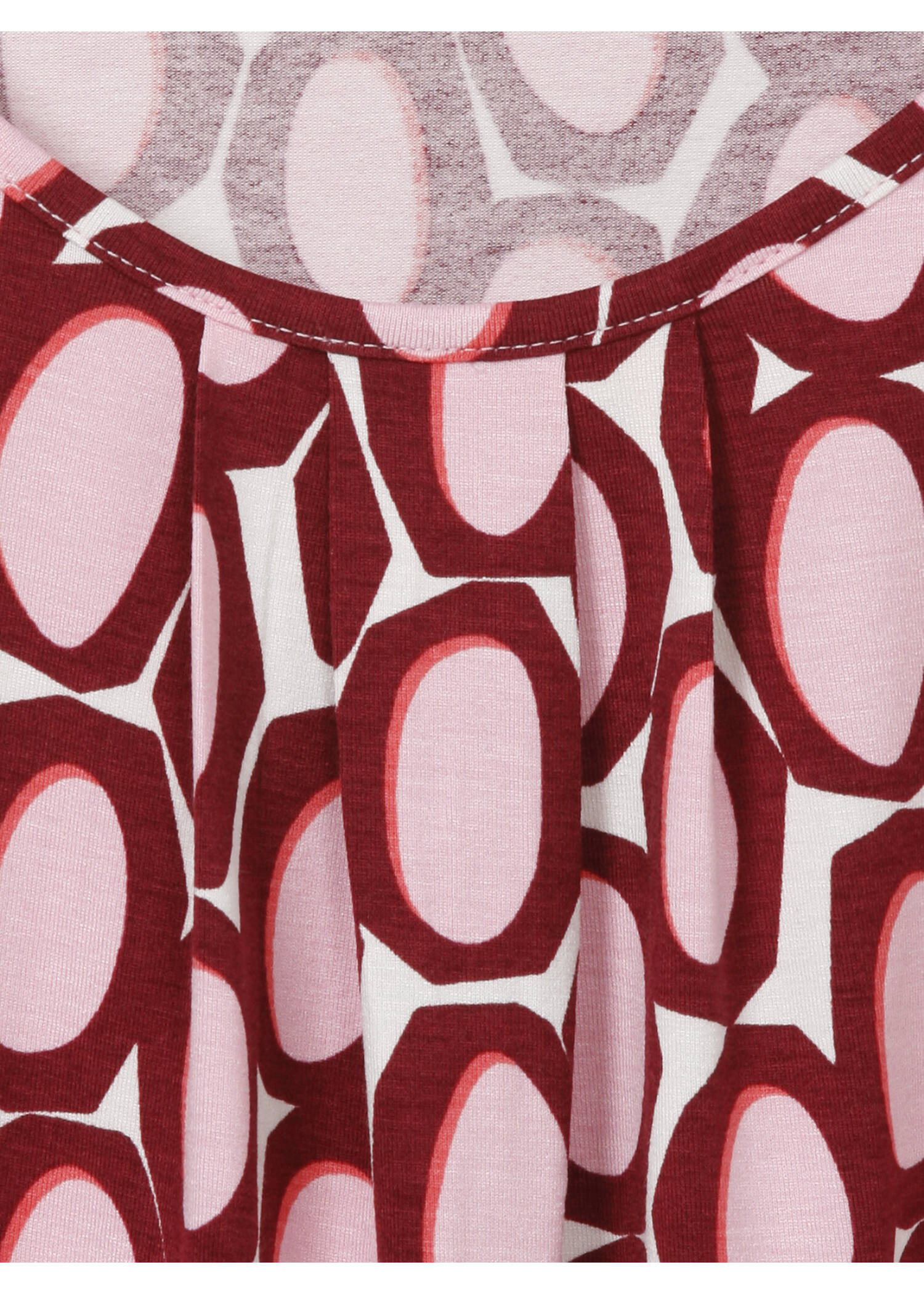 3/4-Arm Print Shirt mit Gummizug-Saum /