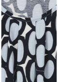 3/4-Arm Print Shirt mit Gummizug-Saum / 