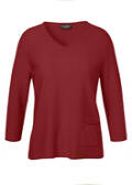 Feinstrick 3/4-Arm Pullover aus softer Baumwolle / 
