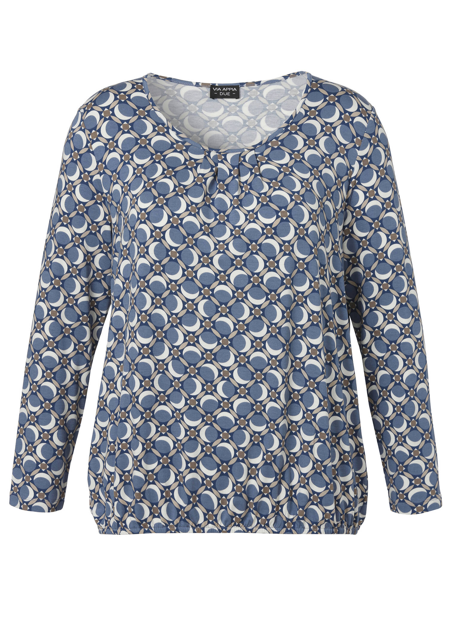 Allover-Print-Shirt mit Gummizugsaum /
