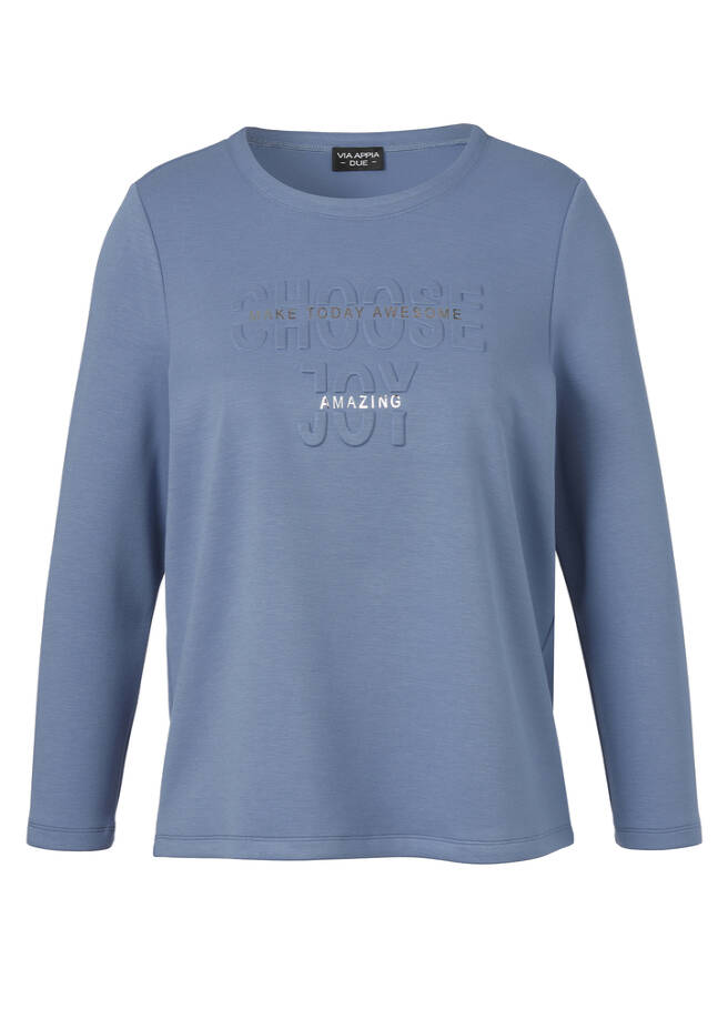 Kombistarkes Sweatshirt mit Statement-Motiv bleu Frontansicht