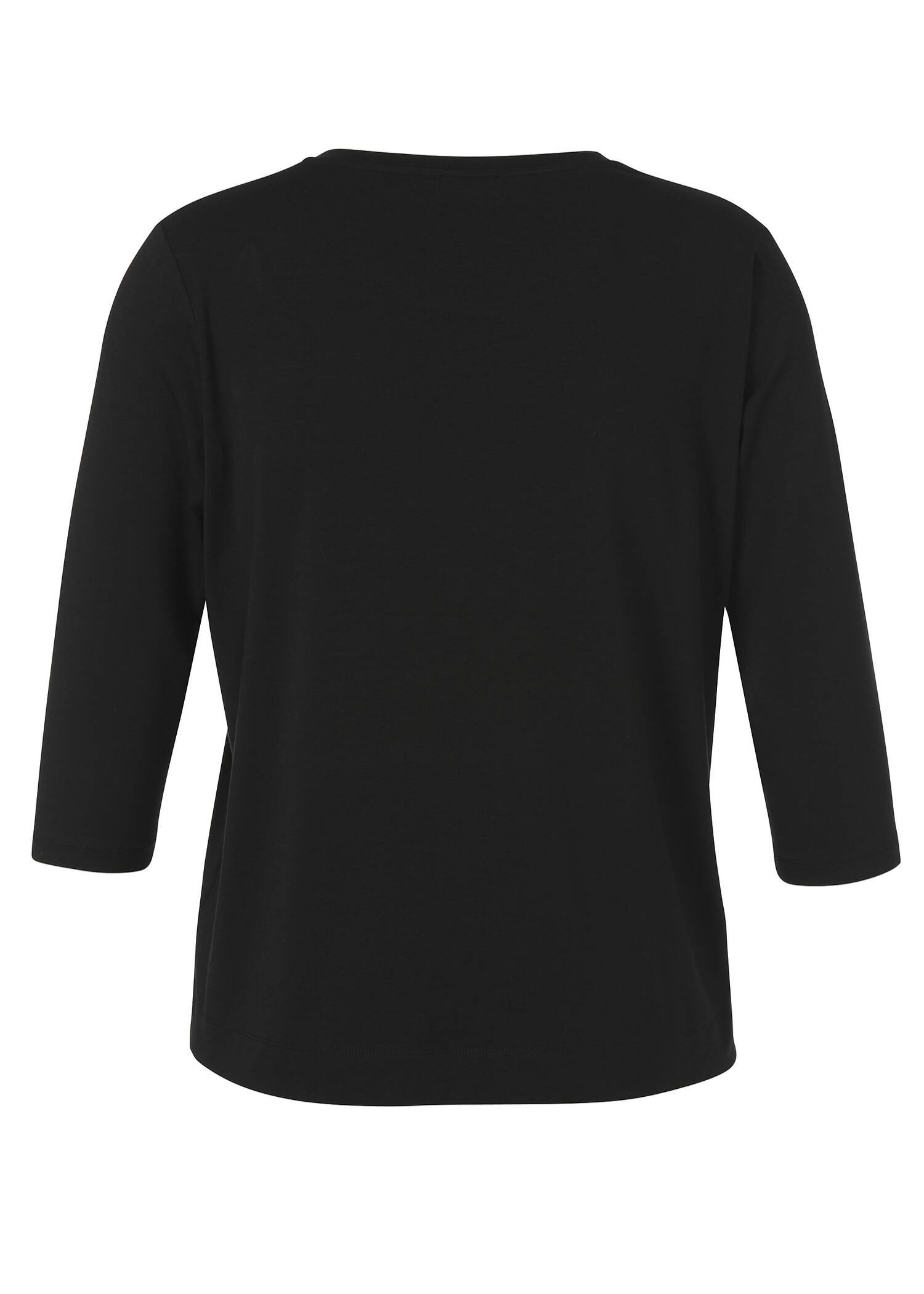 Softes 3/4 Arm Shirt in Schwarz mit Front-Motiv / 