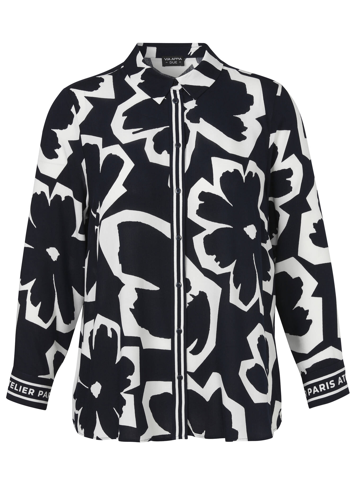 Viskose Hemdbluse Flower-Print / 