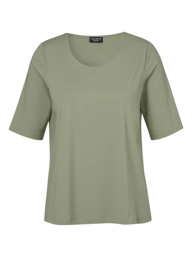Edles Kombi-Halbarm-Shirt salbei Frontansicht