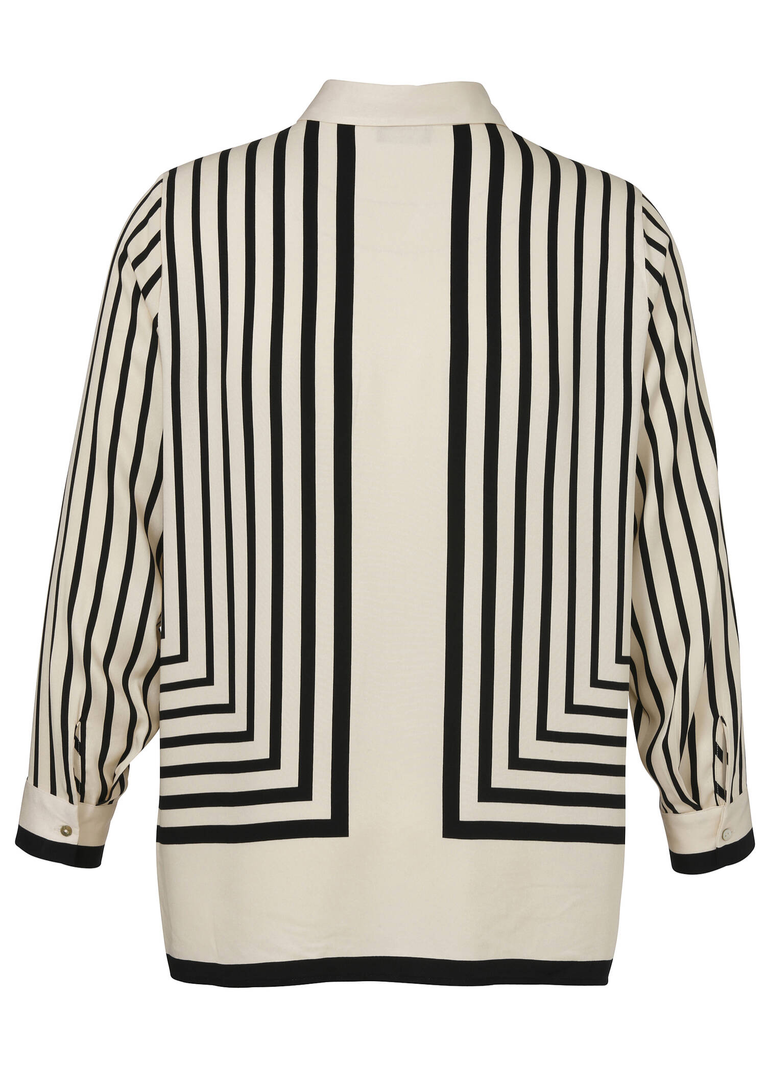 Chice Viskose Hemdbluse mit Print Schwarz / Vanille / 