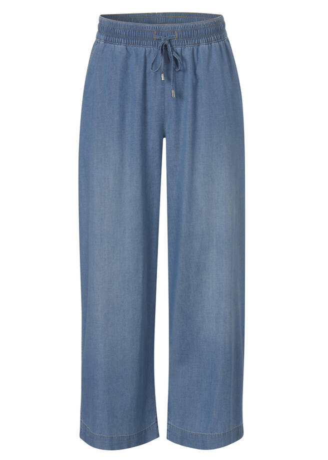 7/8 Baumwoll-Hose Jeans-Look jeans hellblau Frontansicht