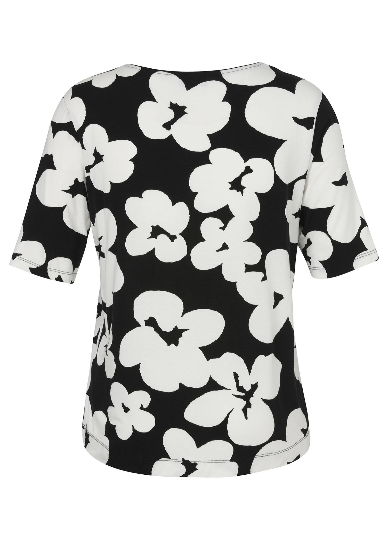 Viskose-Jersey Shirt mit Blumenmuster / 