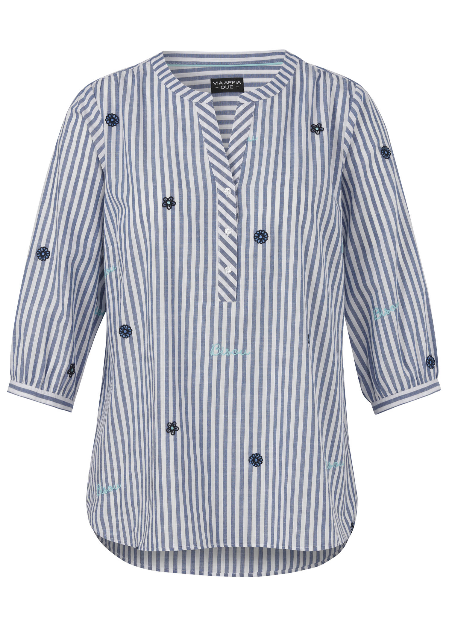 Zarte Baumwoll-Tunika mit Längsstreifen / 