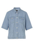 Sommerliche Halbarmjacke im Jeans-Style Himmelblau / 
