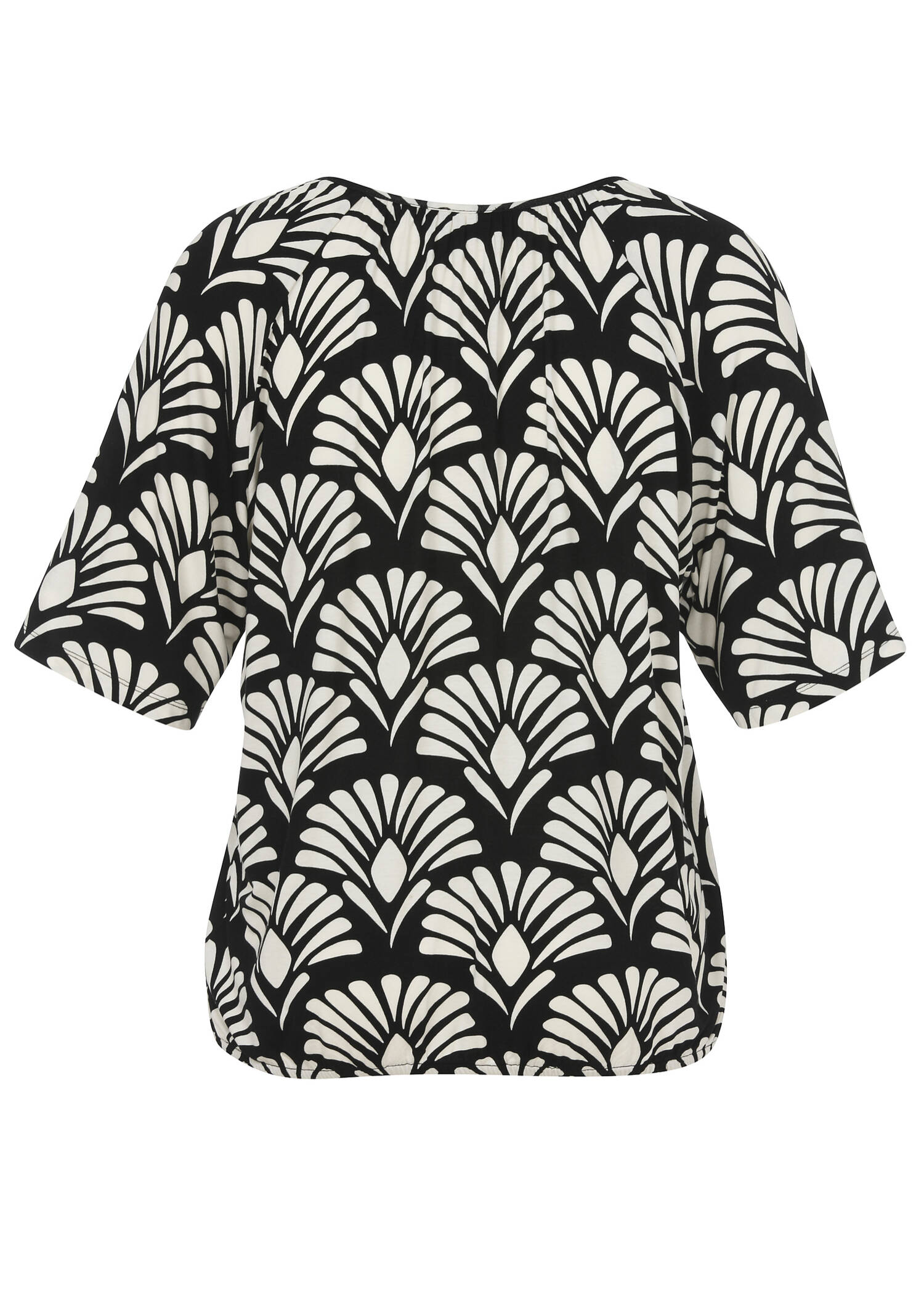 Chices Bicolor Print-T-Shirt mit Gummizugsaum /