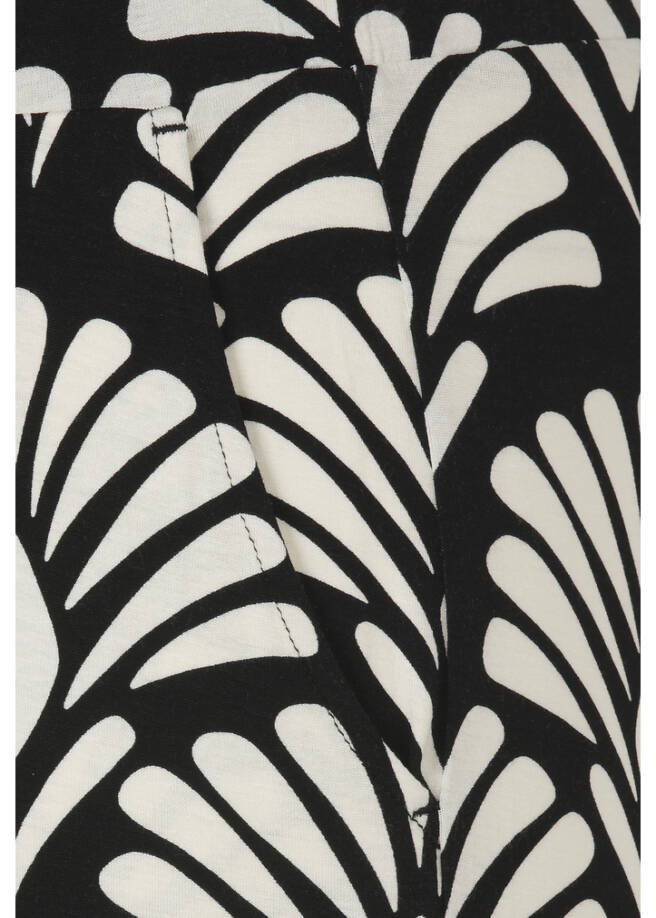 Chice Bicolor 7/8-Print-Hose mit weiten Beinen / 