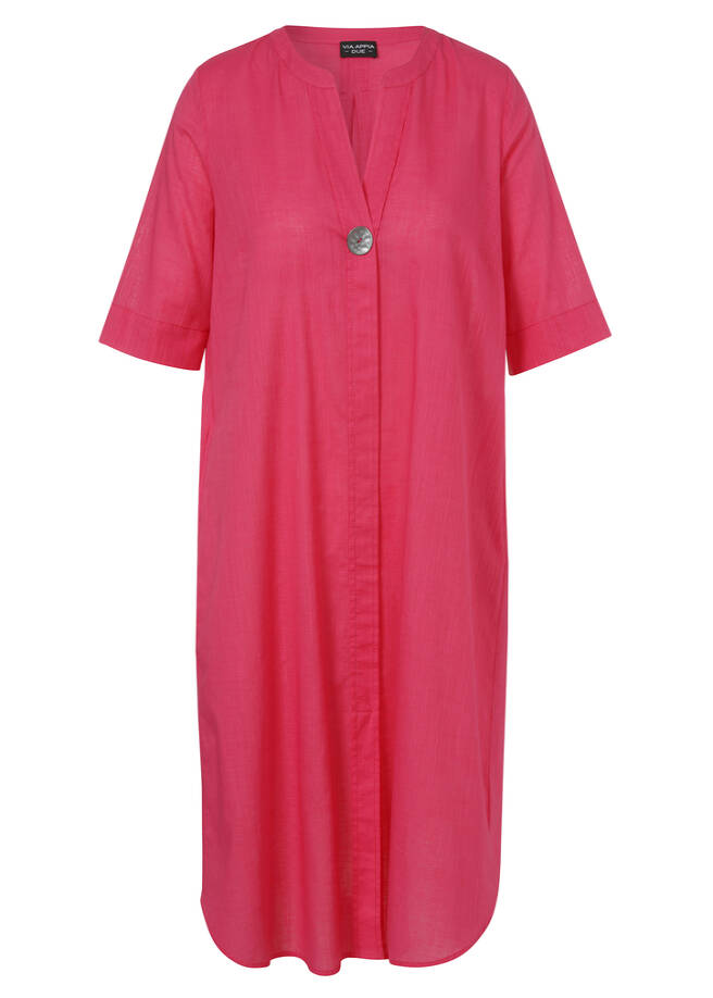 Luftiges Sommerkleid aus Baumwolle in Trendfarbe Flamingo flamingo Frontansicht