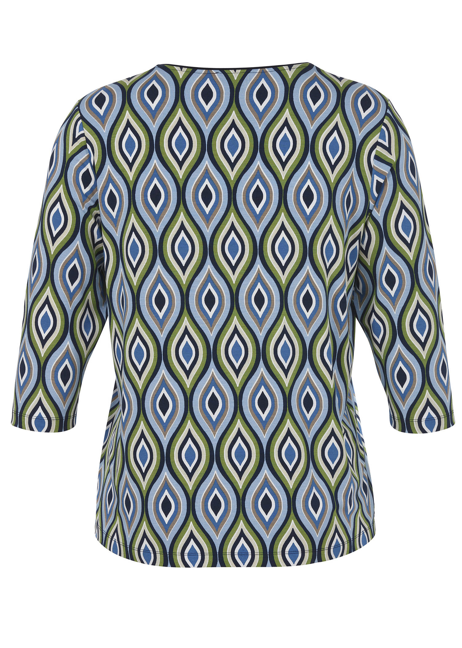 3/4-Arm Viskose-Jersey Shirt mit Print in Trendfarben /