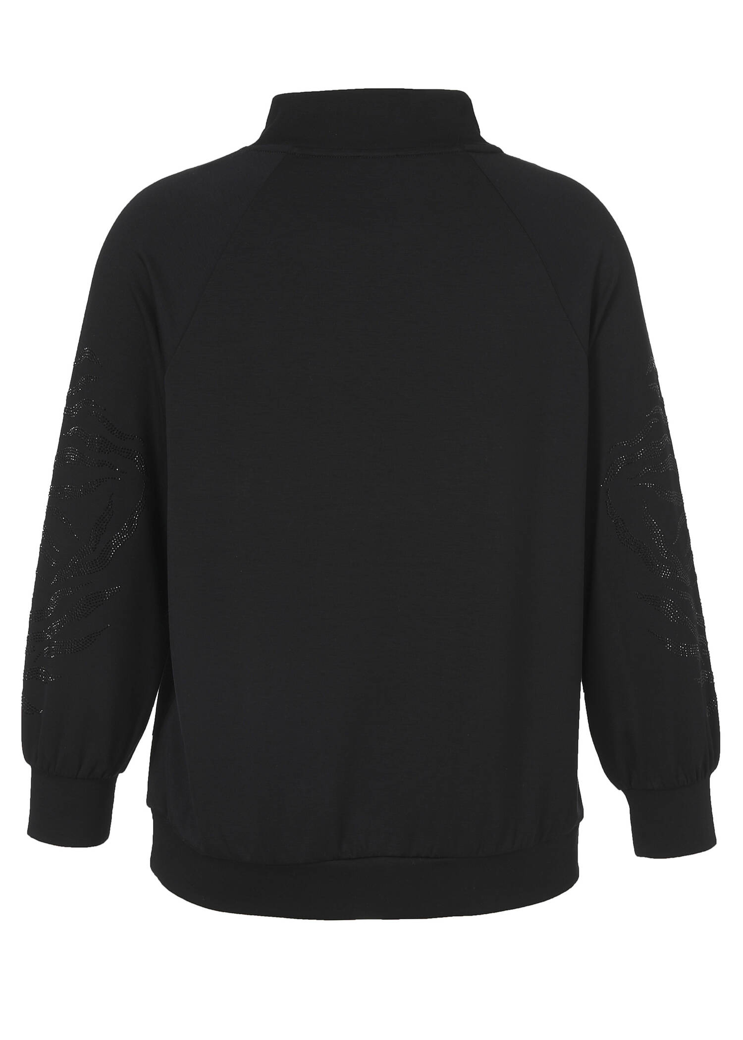 Stehkragen-Sweatshirt mit geschmückten Ärmeln /
