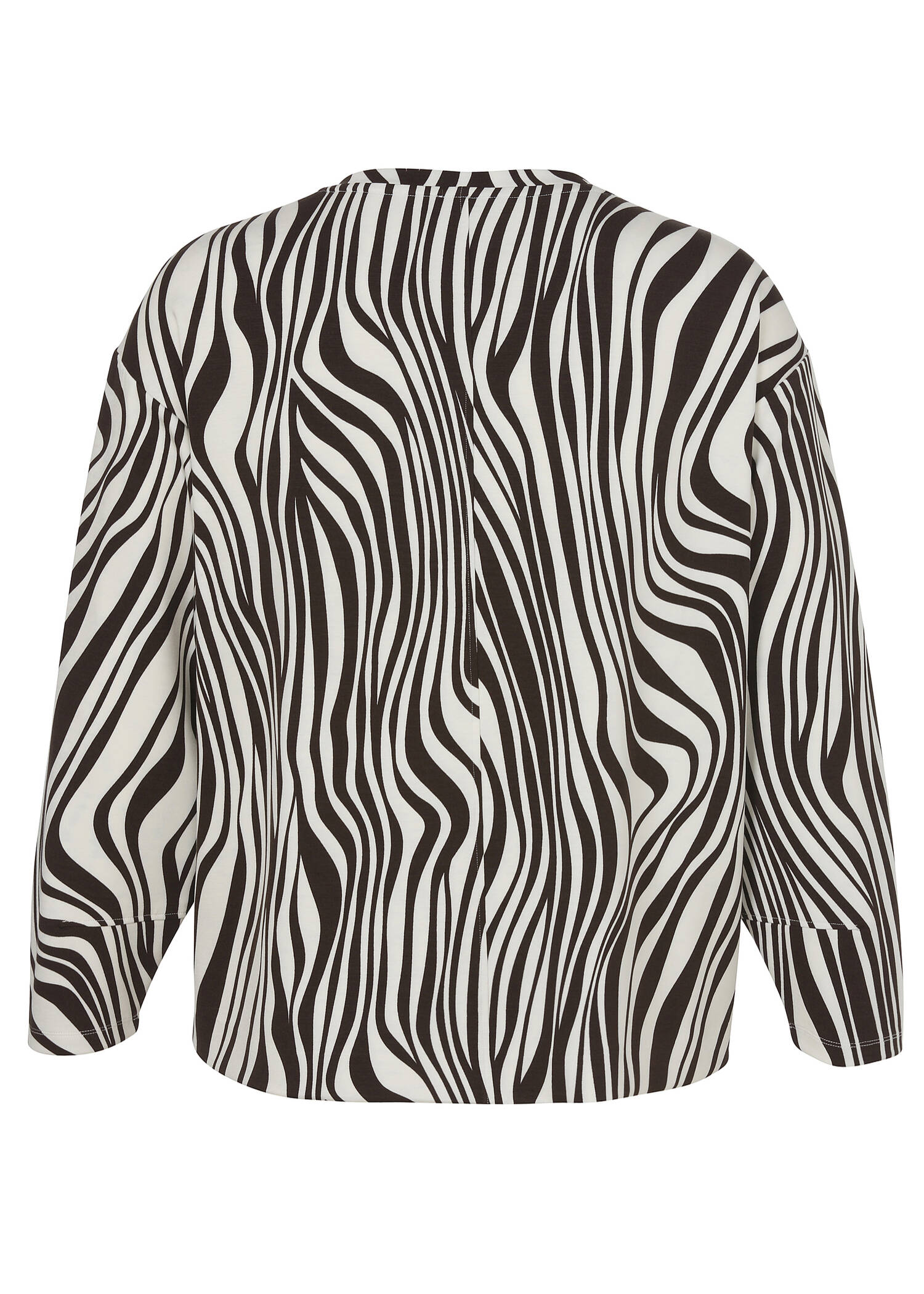 Print Sweatshirt mit Bicolormuster Kaffee & Creme / 