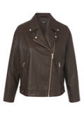 Chice Bikerjacke in Leder-Optik "Kaffee" /