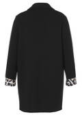 Schwarze Revers-Jacke mit Innenmuster Leo /
