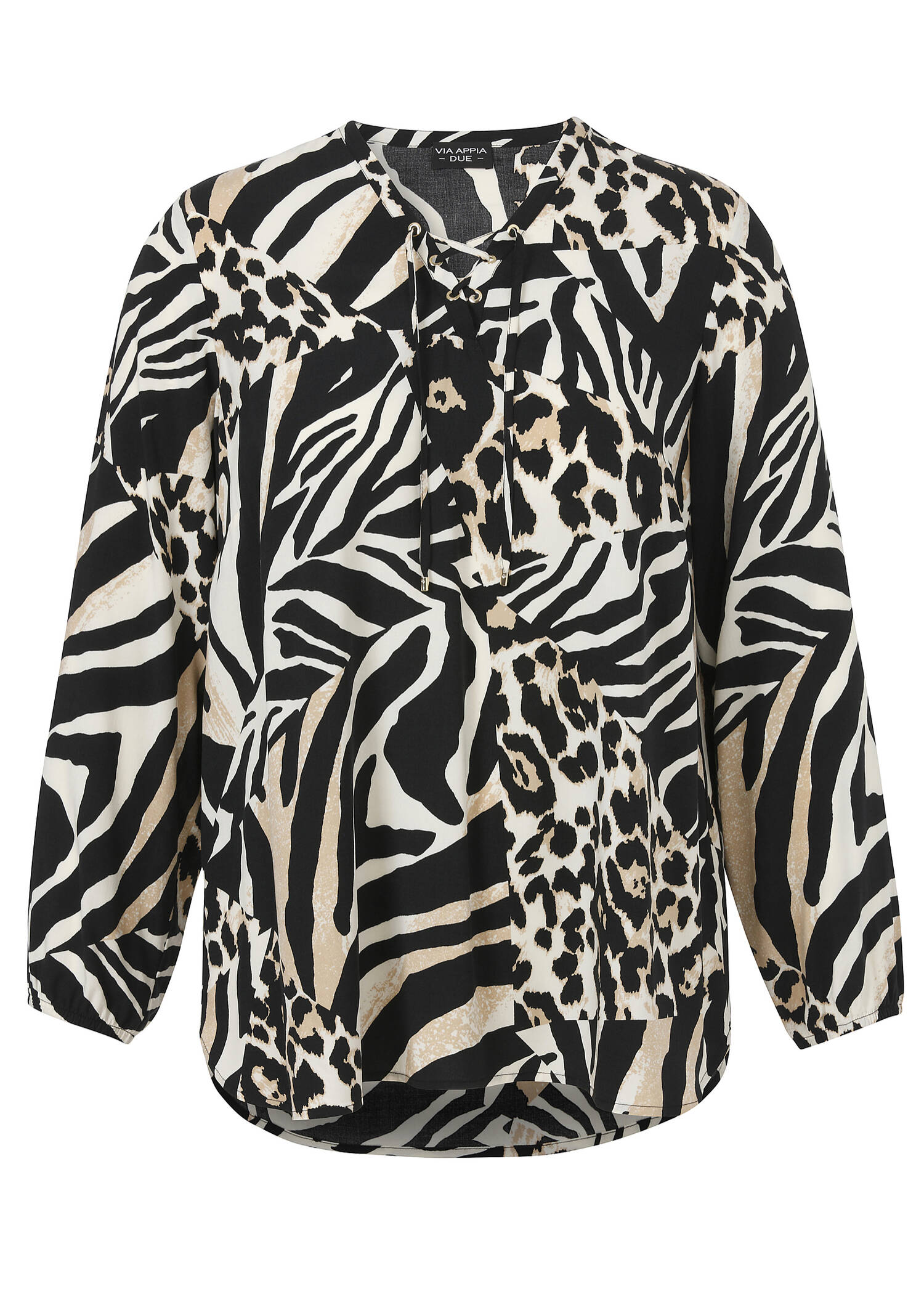 Fließende Viskose- Schlupfbluse Modern Animal Print / 
