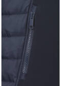 Dunkelblaue Kapuzenjacke mit Steppeinsätzen /