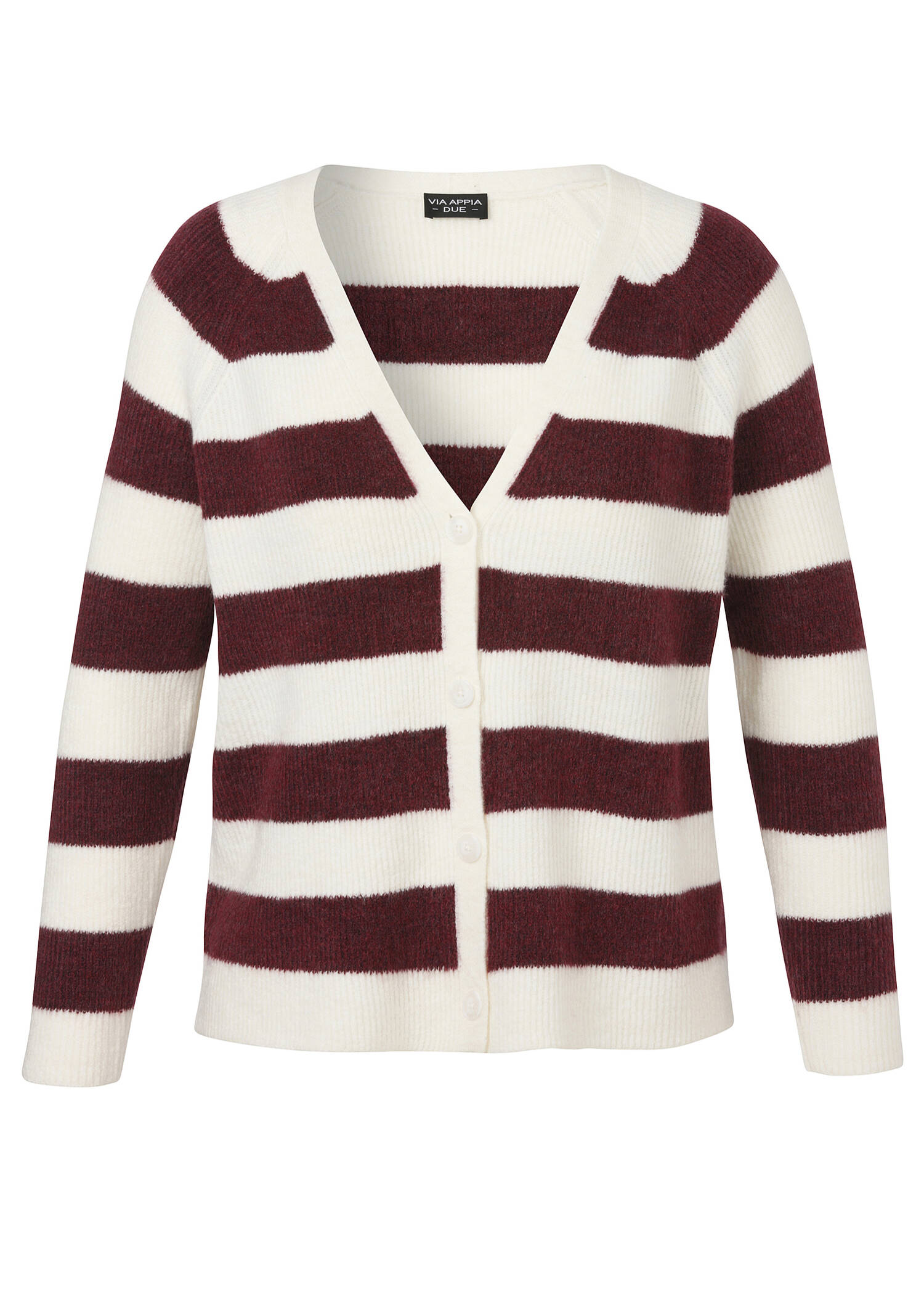 Gestreifte Feinstrickjacke /