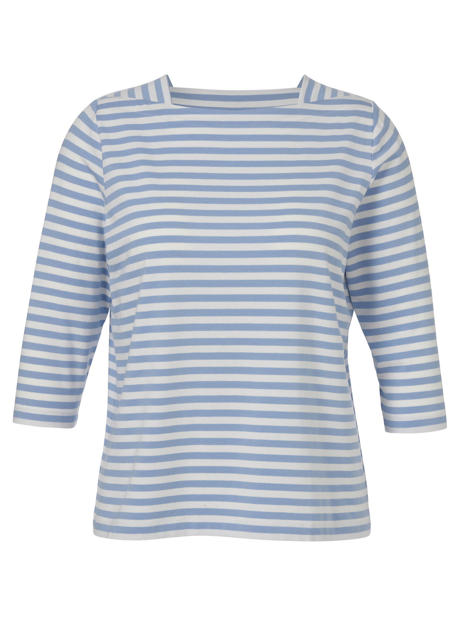 3/4-Arm Ringelshirt mit Karree-Ausschnitt / 