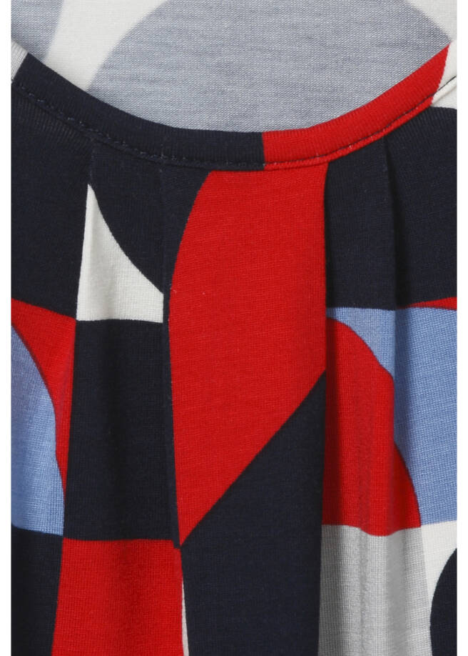 3/4-Arm Print-Shirt mit Gummizugsaum / 