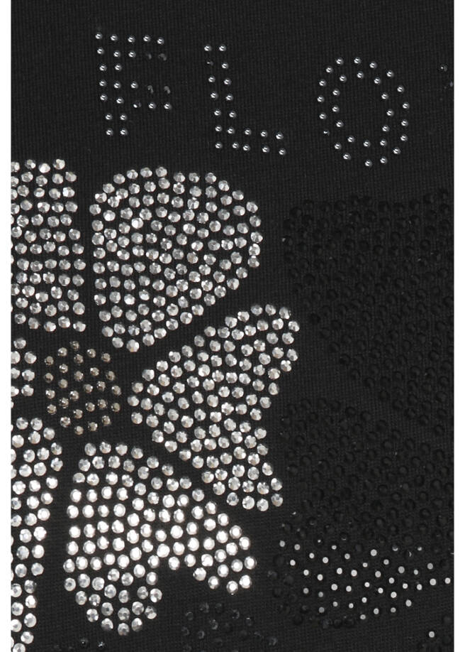 Softes T-Shirt mit Motiv aus Schmucksteinchen /