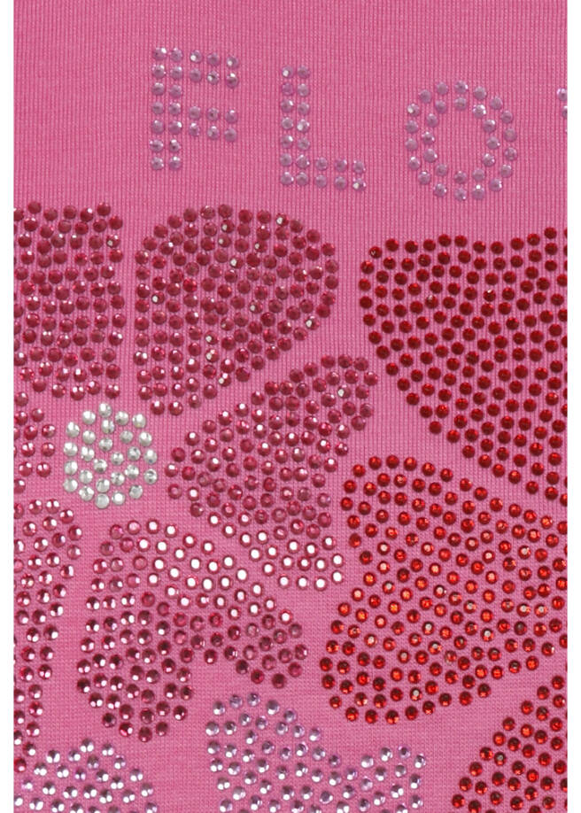 Softes T-Shirt mit Motiv aus Schmucksteinchen / 