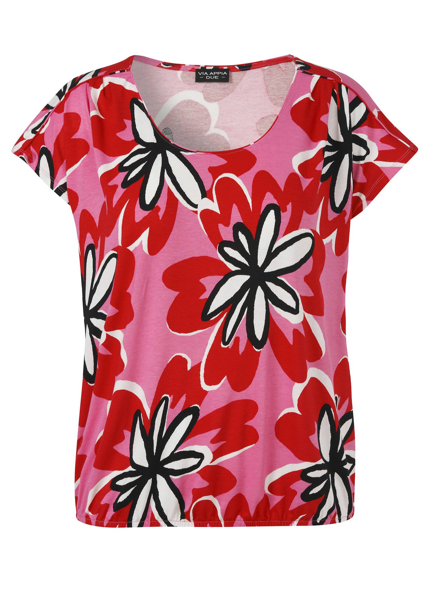 Viskose-Jersey Shirt mit Gummizugsaum / 