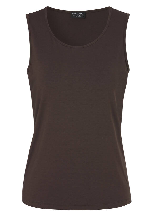 Hochwertiges Premium Basic Kombi-Top Mocca mocca Frontansicht
