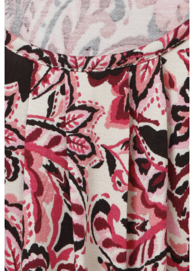 3/4-Arm Viskose-Jersey Print Shirt mit Gummizugbund /