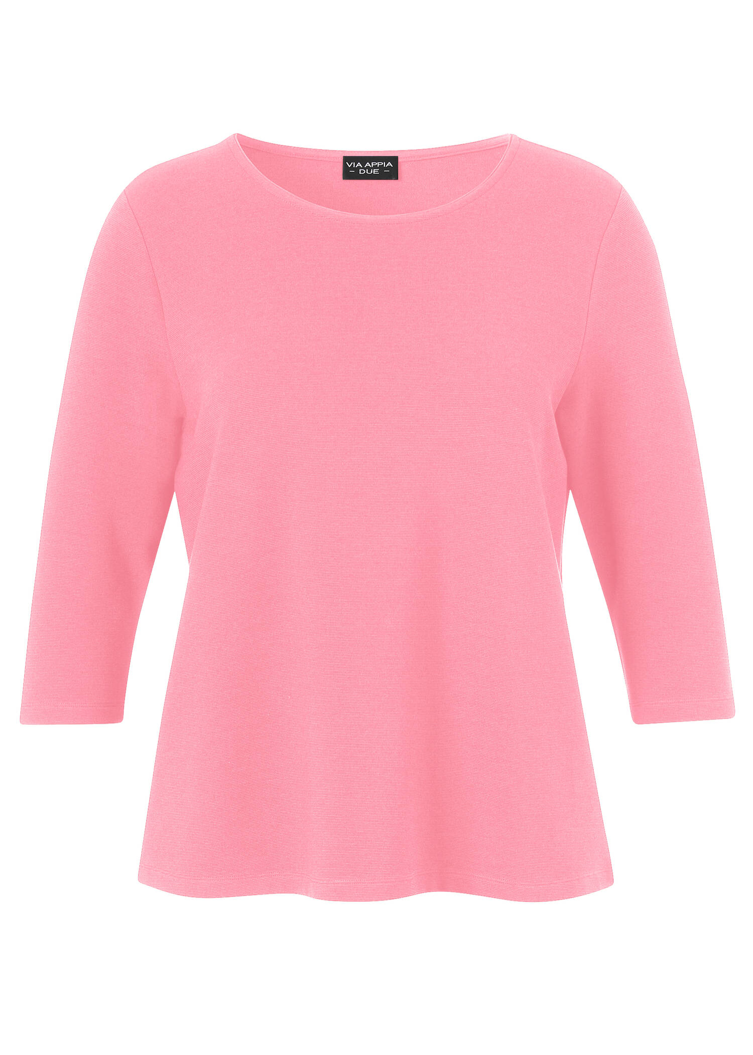 Einfarbiges 3/4-Arm Kombi-Sweatshirt mit feiner Ripp-Struktur /