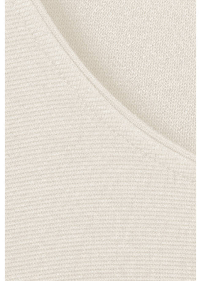 Einfarbiges 3/4-Arm Kombi-Sweatshirt mit feiner Ripp-Struktur /