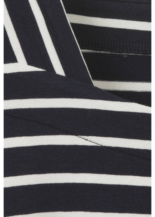 Geringeltes Langarmshirt mit Karree-Ausschnitt /
