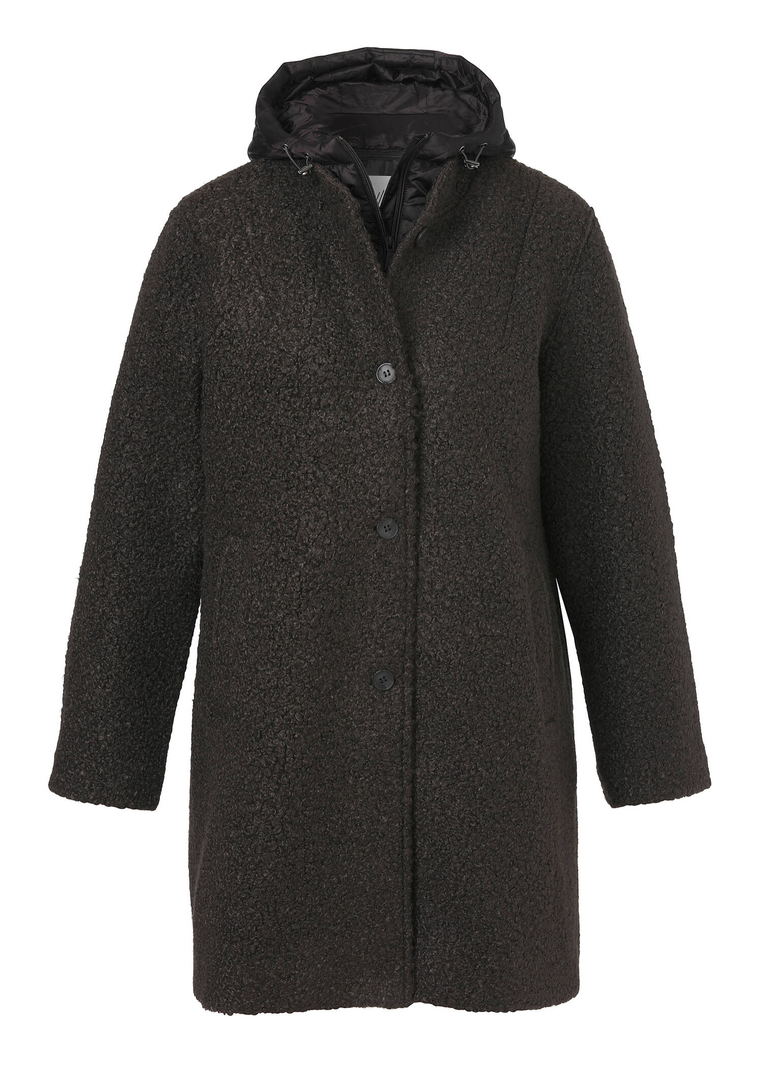 Flauschiger Wintermantel mit Kapuze /