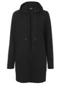Sportive Kapuzenstrickjacke in unifarbenem Design / 