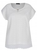 Locker-leichtes Blusentop mit unifarbenem Strick-Muster /