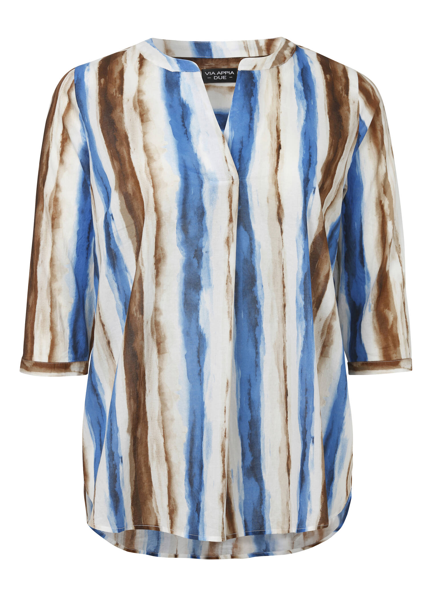 Maritime Schlupfbluse mit gestreiftem Allover-Muster /