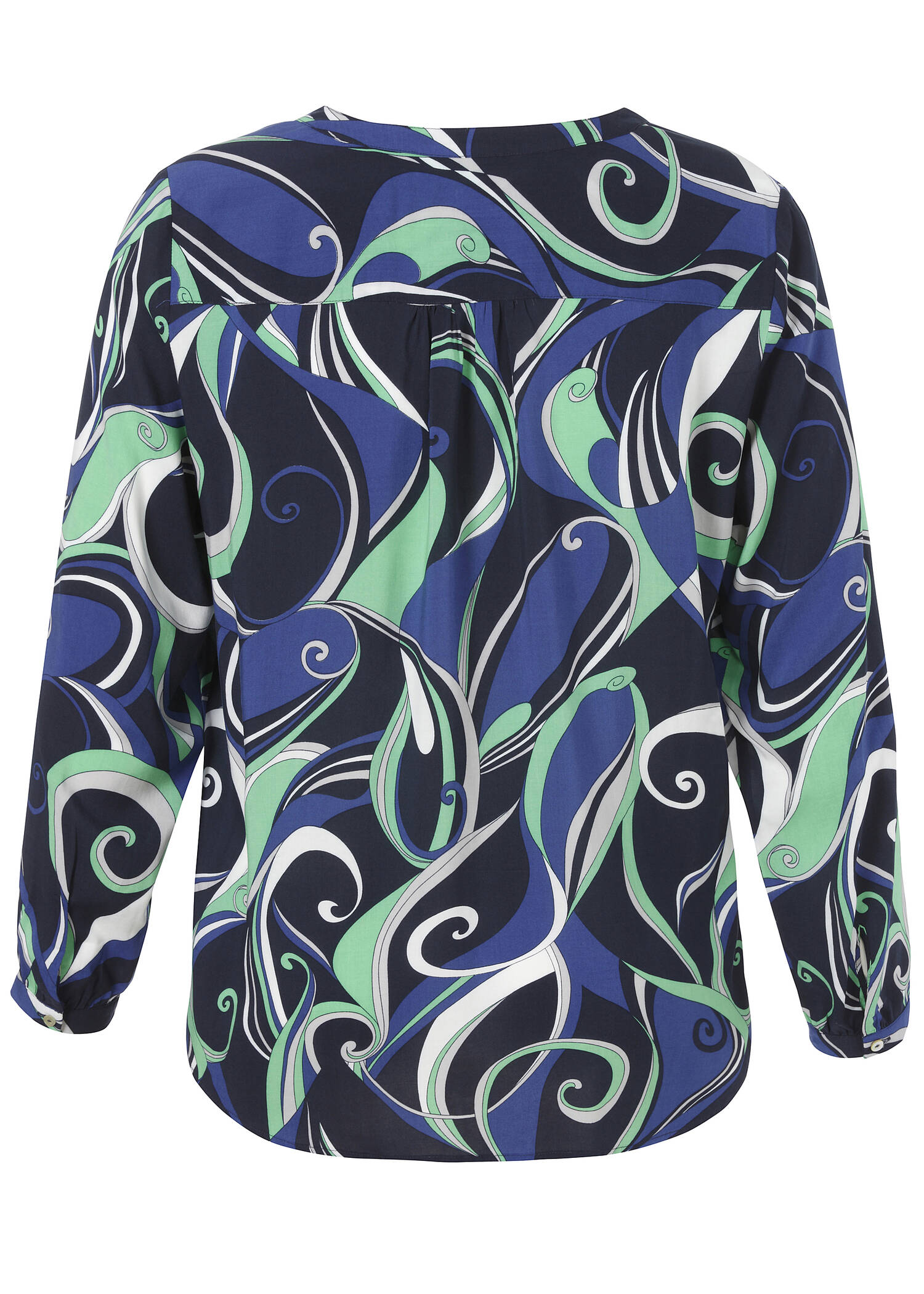 Modische Langarmbluse mit Alloverdruck / 