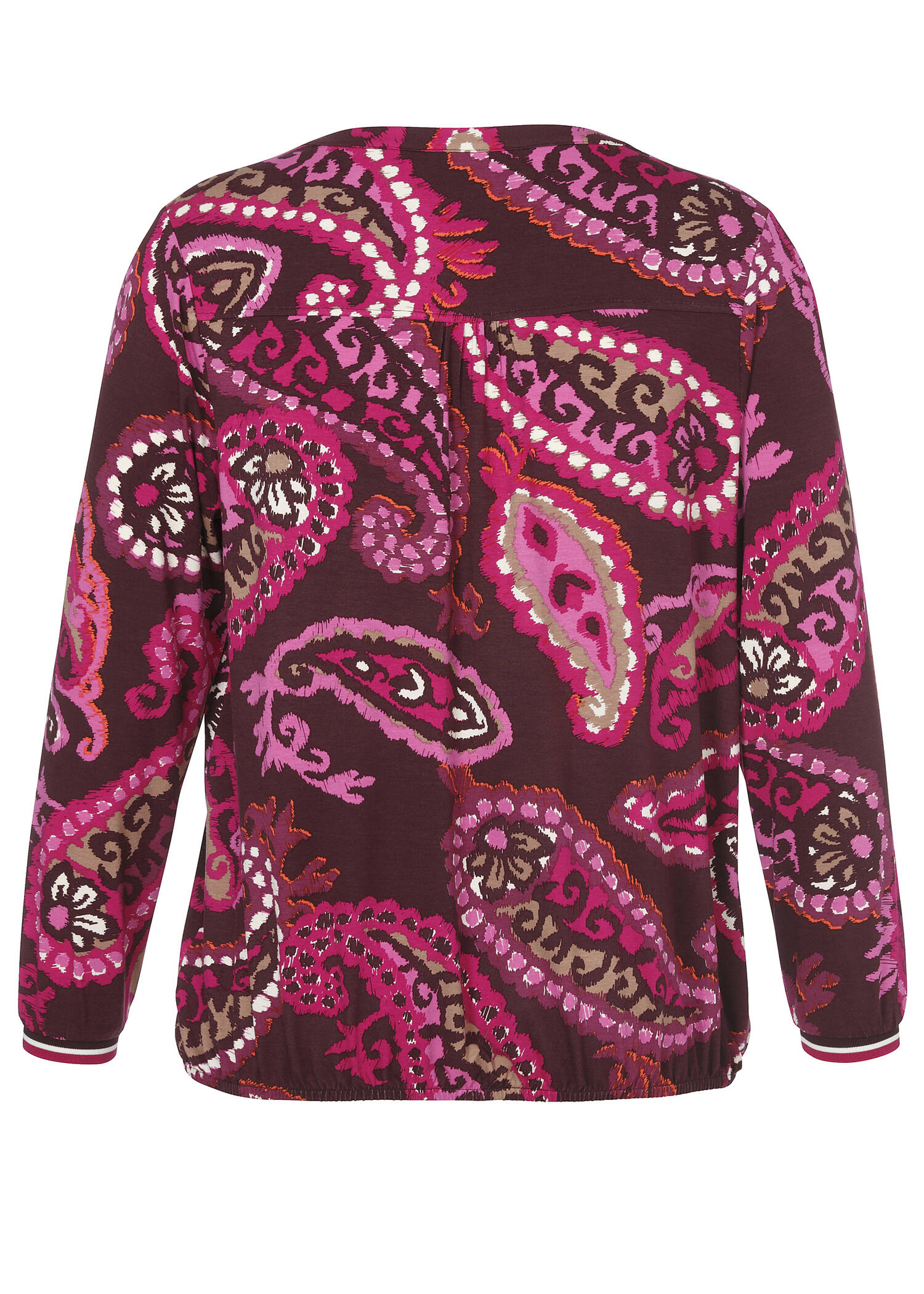 Extrovertiertes Langarmshirt mit abstraktem Paisley-Muster /