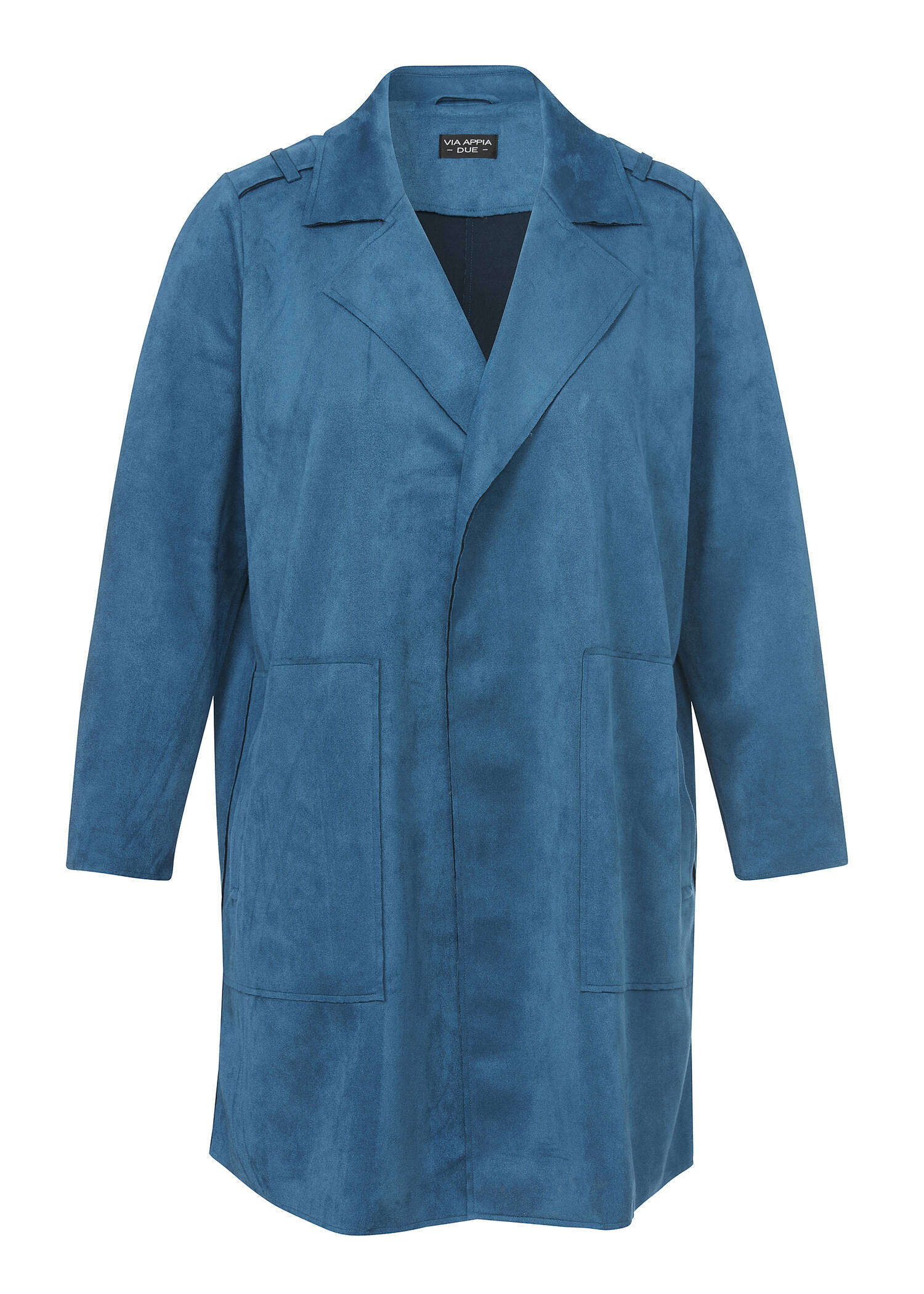 Dezente Langjacke in unifarbenem Design /