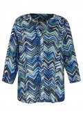 Moderne Shirtbluse mit buntem Zick-Zack-Muster /