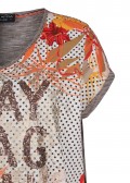 Extravagantes Blusentop mit gepunktetem Muster /