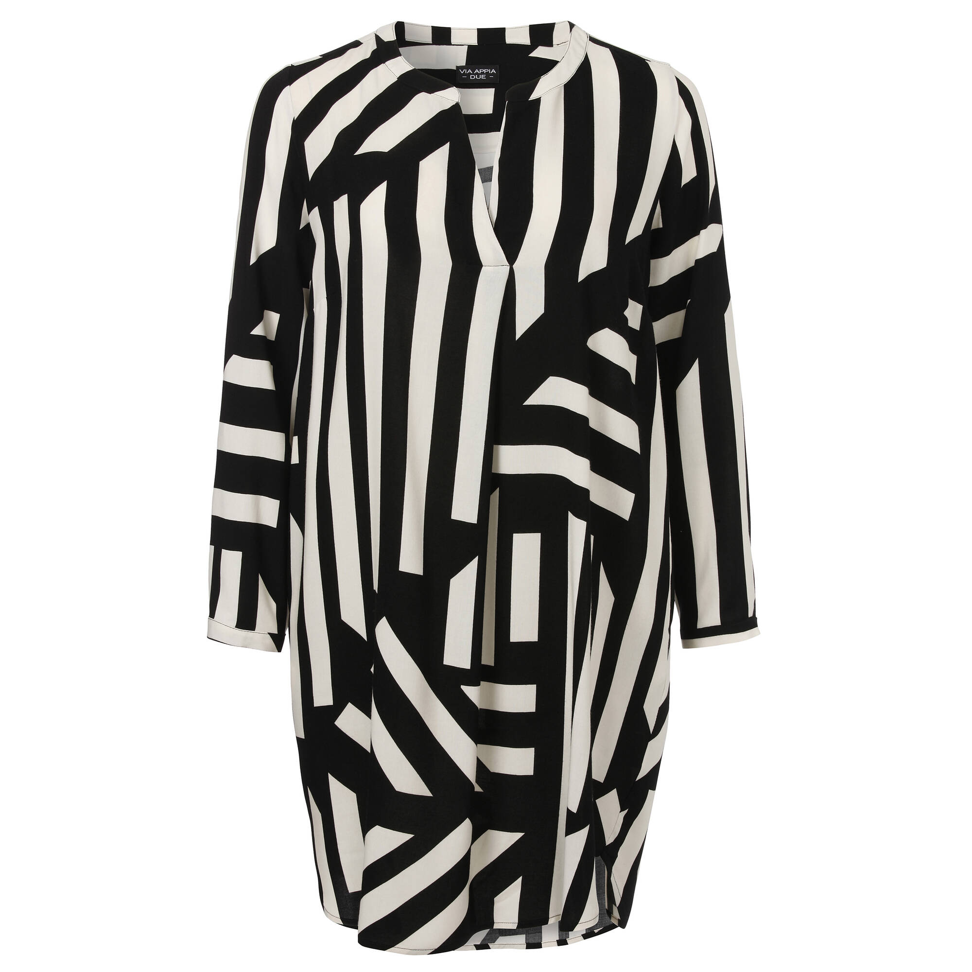 Modernes Blusenkleid mit grafischem Allover-Muster