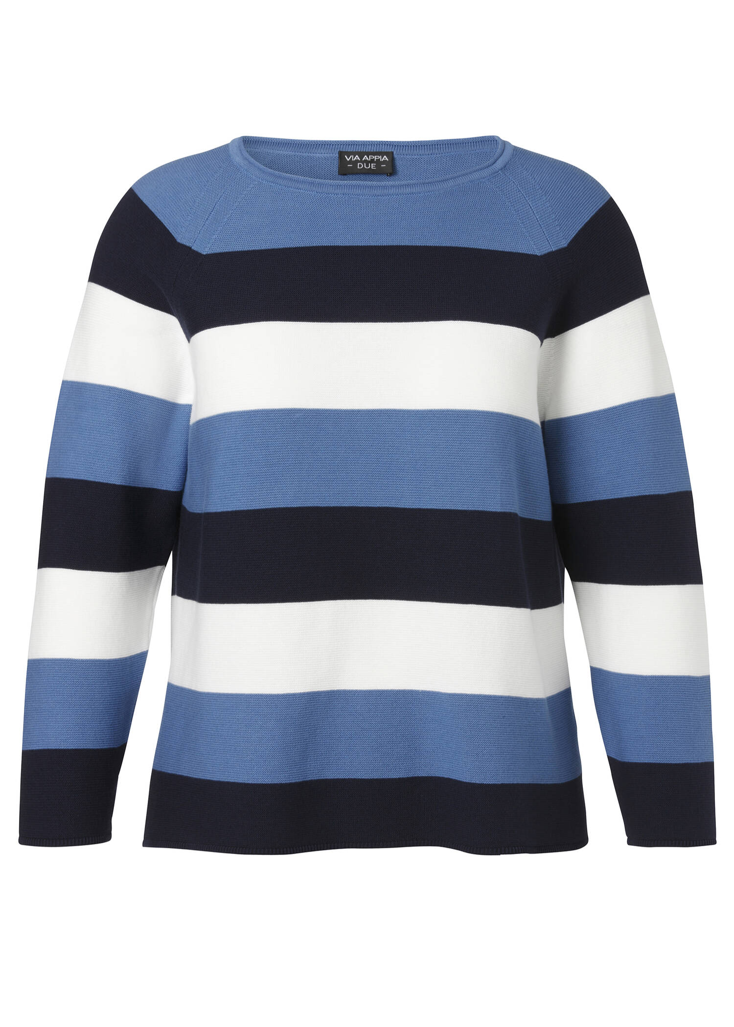 Zeitloser Strickpullover mit gestreiftem Allover-Muster /