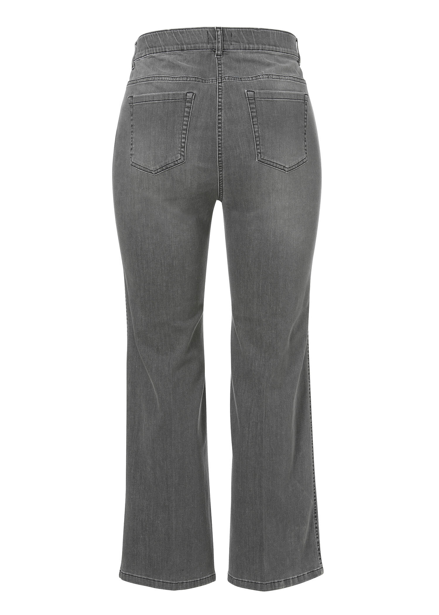 Moderne Schlagjeans in unifarbenem Design /