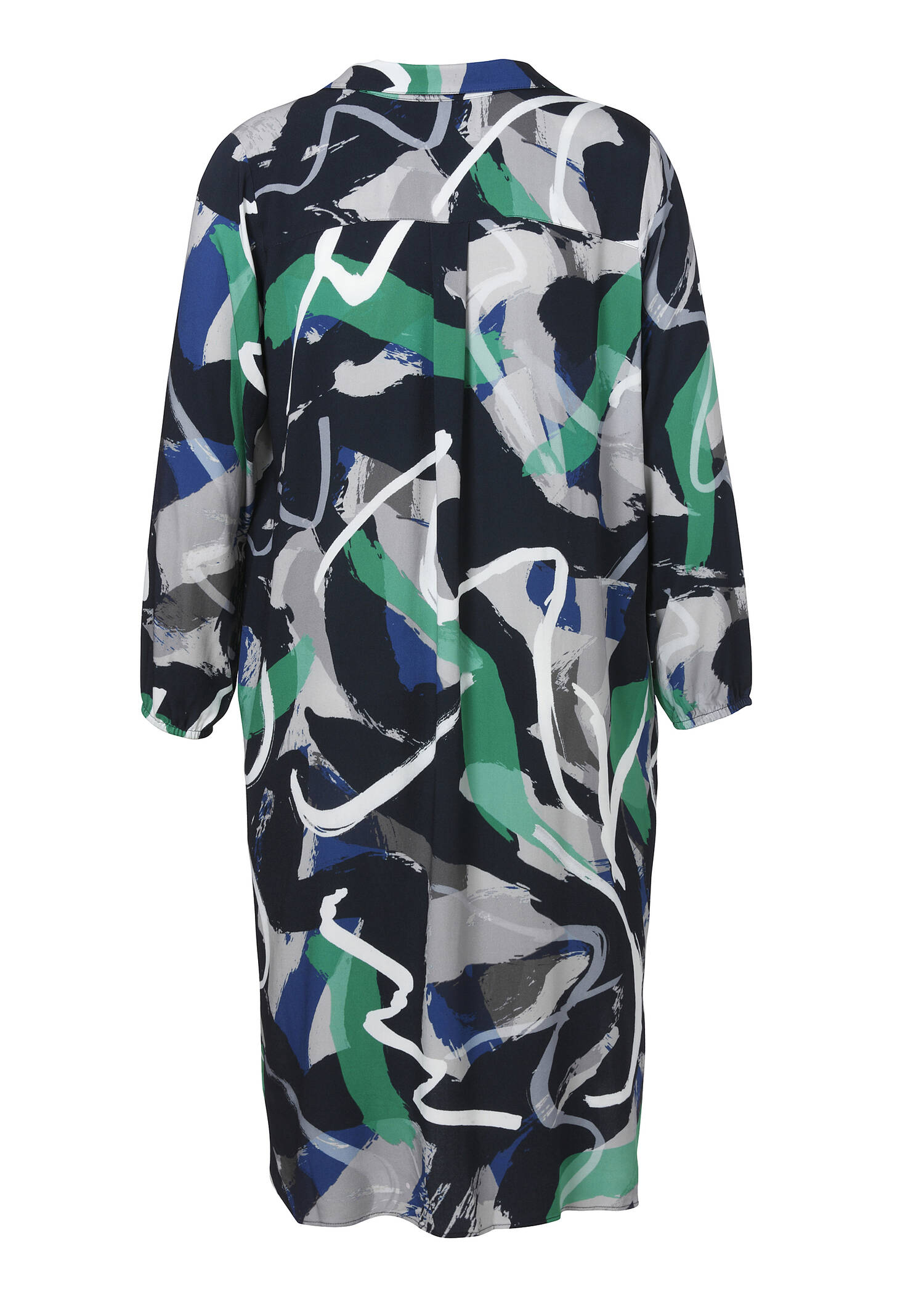 Extrovertiertes Blusenkleid mit Alloverdruck /