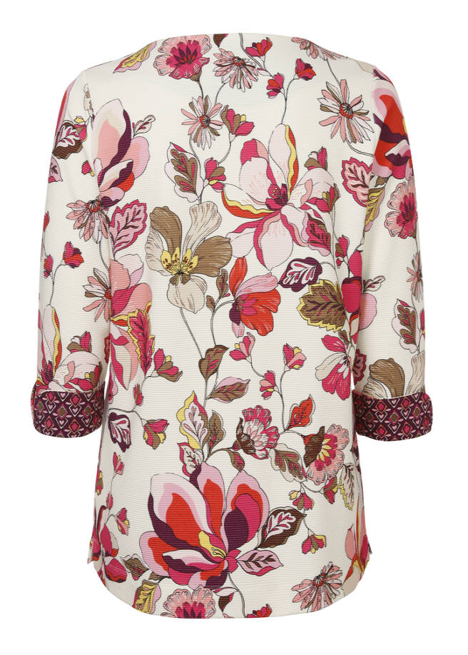 Romantisches Sweatshirt mit floralem Allover-Muster / 