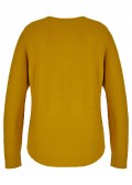 Legerer Pulli aus reiner Baumwolle mit V-Ausschnitt /