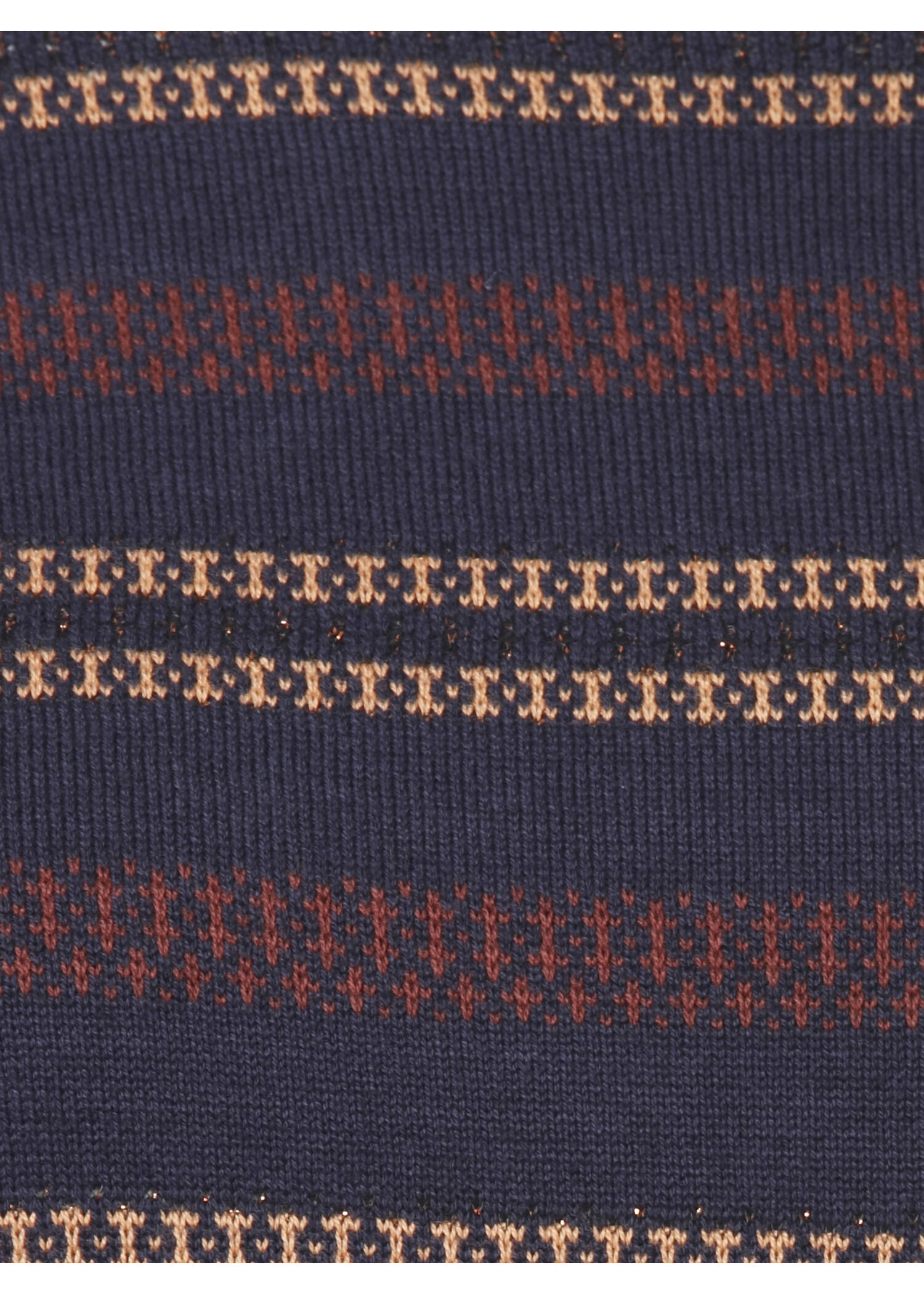 Klassischer Streifenpullover mit Metallgarn /